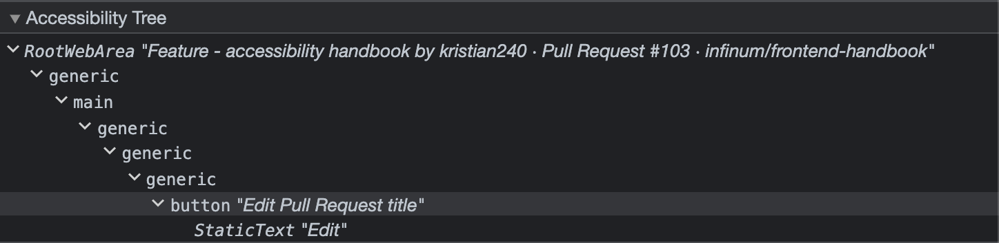 Google Chrome Accessibility Tree