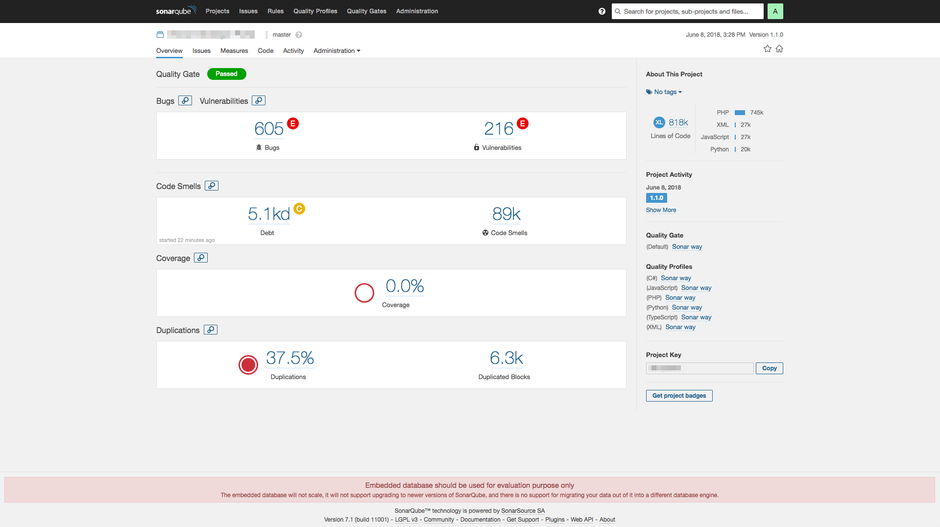 sonarqube report