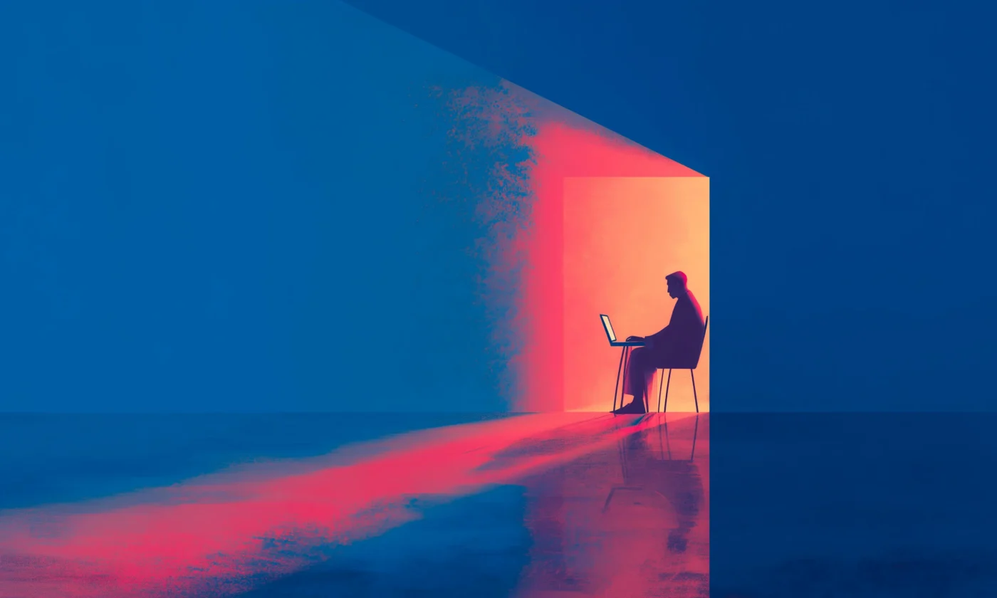 Abstract visualization of AI code scanning for Project Glasswing security vulnerabilities.